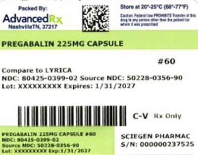 Pregabalin 225mg 80425-0399-02.jpg Pregabalin 225mg #60 - Pregabalin 225mg 80425 0399 02